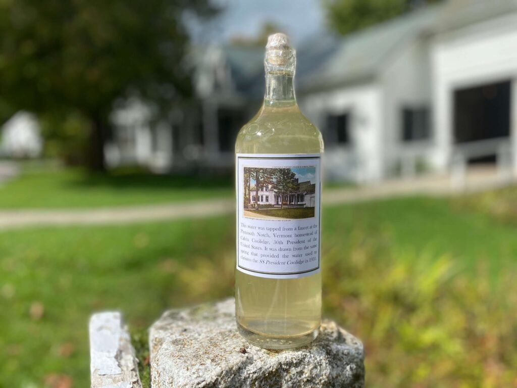 Bottle of water from Calvin Coolidge's Plymouth Notch, Vermont home